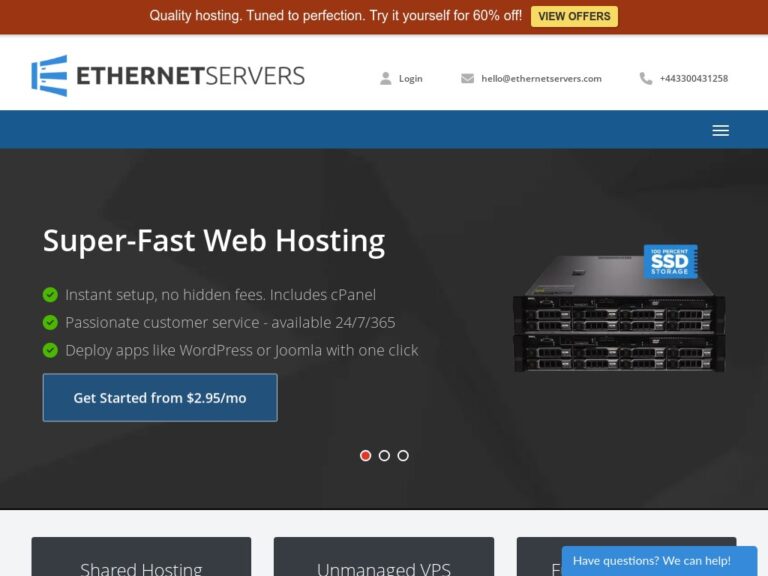 Ethernetservers SSD Linux VPS $14.95 / YEAR