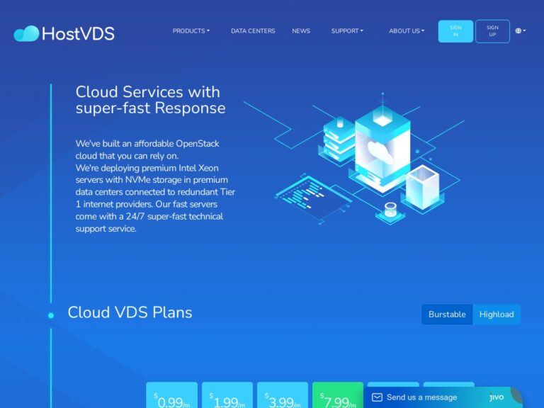 HostVDS OpenStack Cloud VDS $11.88 / YEAR